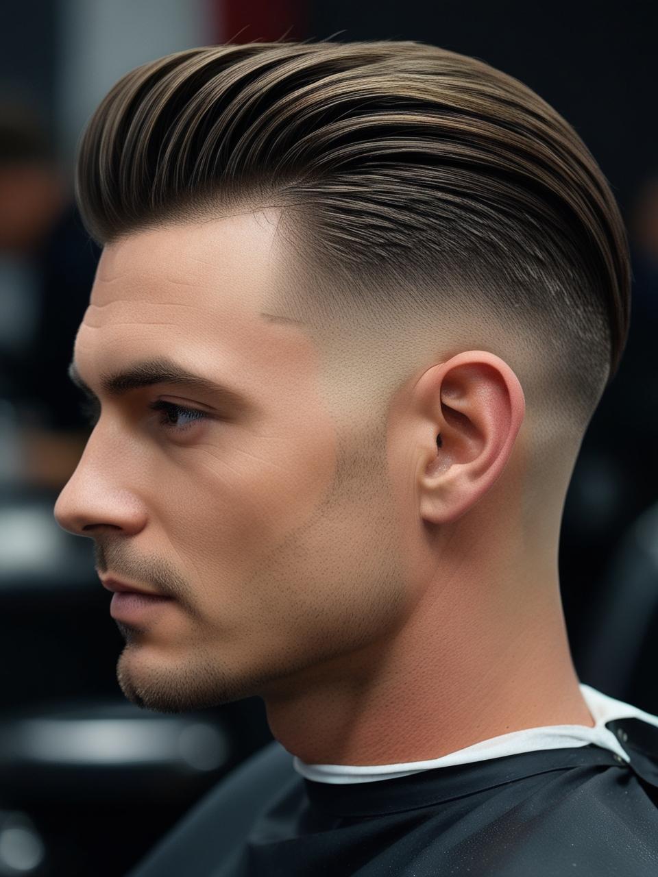 Detail pánského střihu - Barber Olomouc