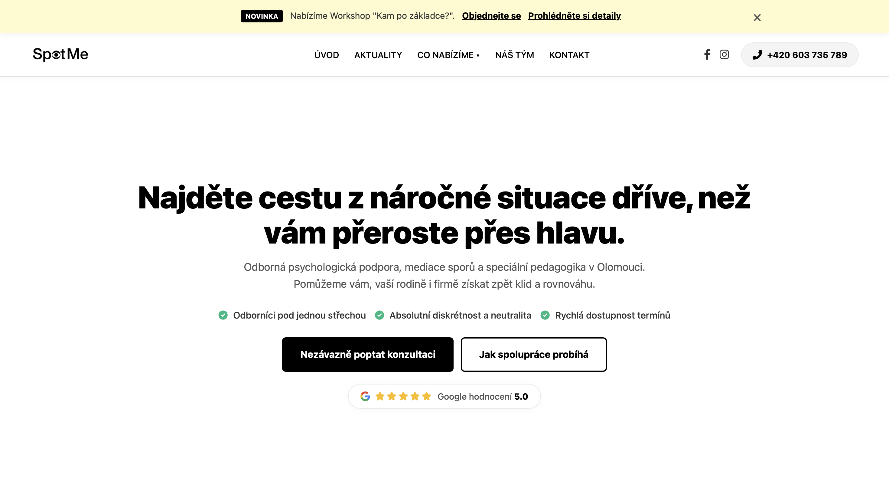 Náhled projektu SpotMe